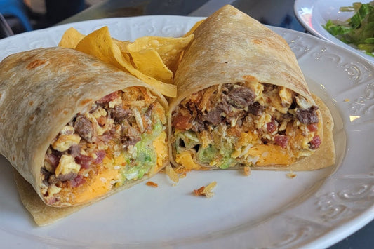 We offer the best breakfast burrito in Orange County, which you can enjoy on your way to work or school, or even in bed (over a tray).